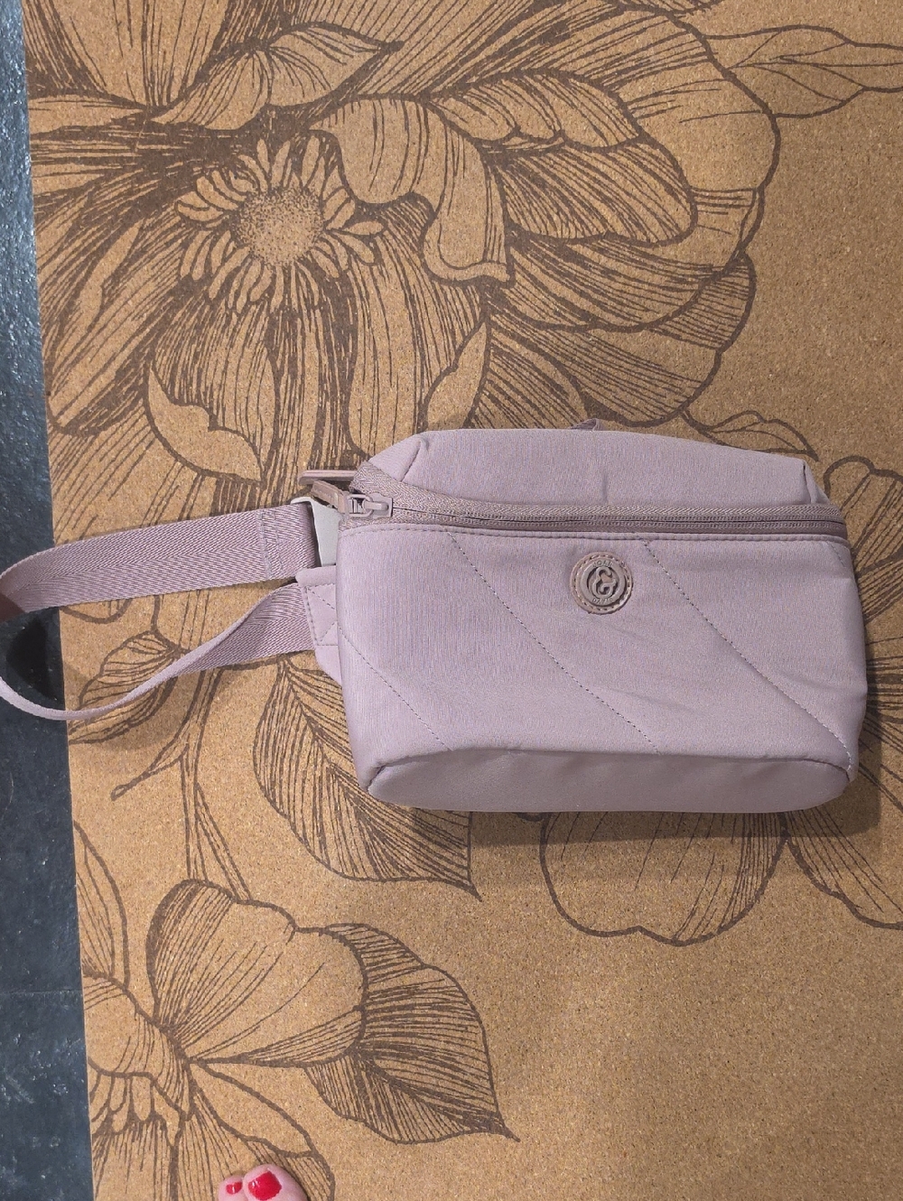 Joan & David Quilted Crossbody Waist Bag in Dusty Mauve